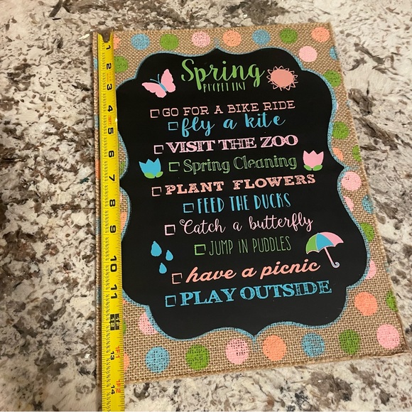 Polkadot Print Spring To Do Chalk Board Check List Sign - Picture 7 of 10